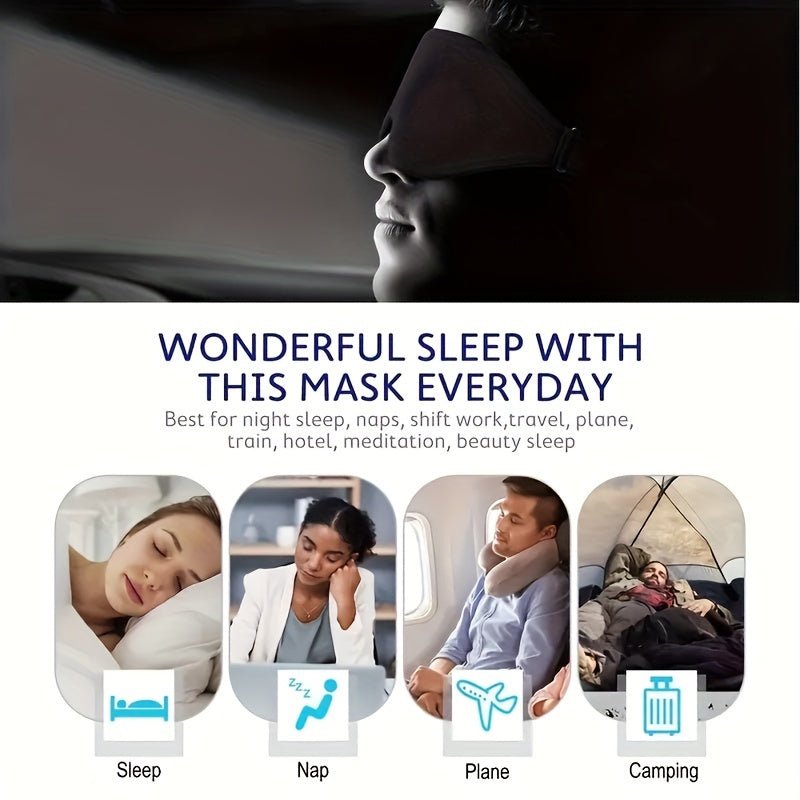 Natural Silk Sleep Mask - Light-Blocking, Ultra-Soft, Adjustable Comfort - Perfect for Travel & Everyday Use
