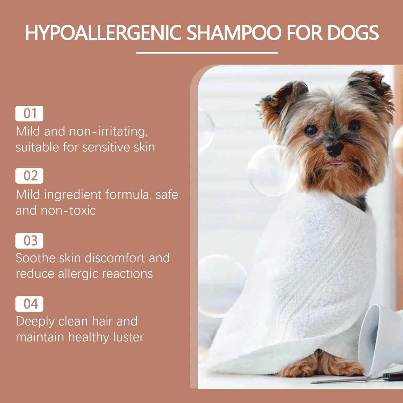 Yegbong 100ml Pet Shampoo – Hypoallergenic Dog Shampoo for Itchy Skin & Soft Fur