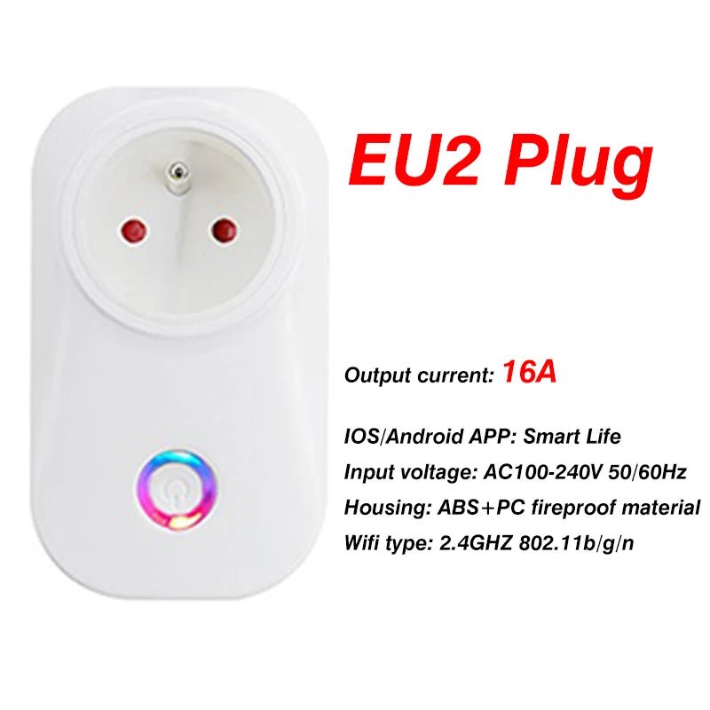 EU WiFi Smart Plug – 10A/16A with Energy Monitoring