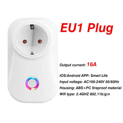 EU WiFi Smart Plug – 10A/16A with Energy Monitoring