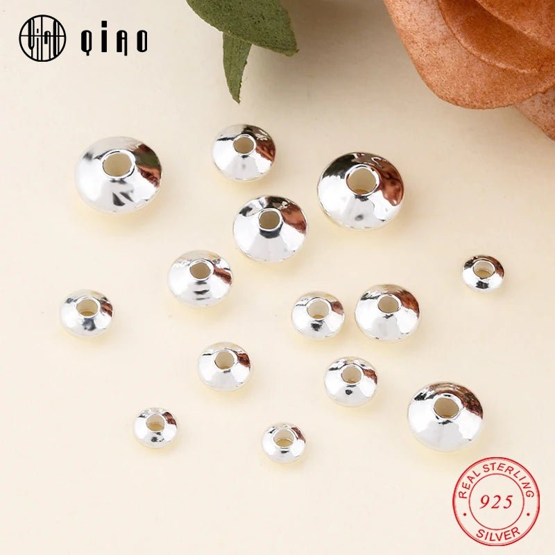 925 Sterling Silver Wheel Beads – Round Spacer Beads for DIY Jewelry