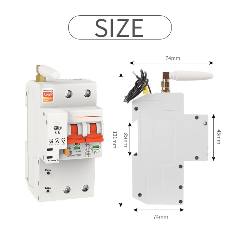 2P WiFi Smart Circuit Breaker – Energy Monitoring & App Control