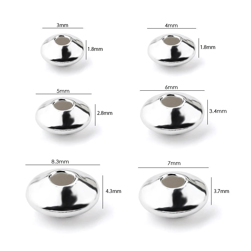 925 Sterling Silver Wheel Beads – Round Spacer Beads for DIY Jewelry