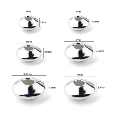 925 Sterling Silver Wheel Beads – Round Spacer Beads for DIY Jewelry