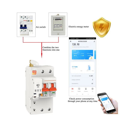 2P WiFi Smart Circuit Breaker – Energy Monitoring & App Control