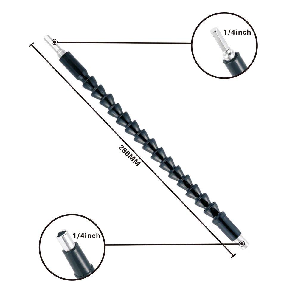 295mm Flexible Hex Drill Bit Extension – Magnetic Bit Holder