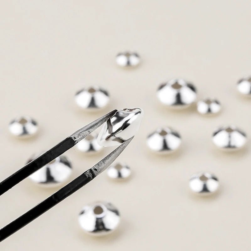 925 Sterling Silver Wheel Beads – Round Spacer Beads for DIY Jewelry