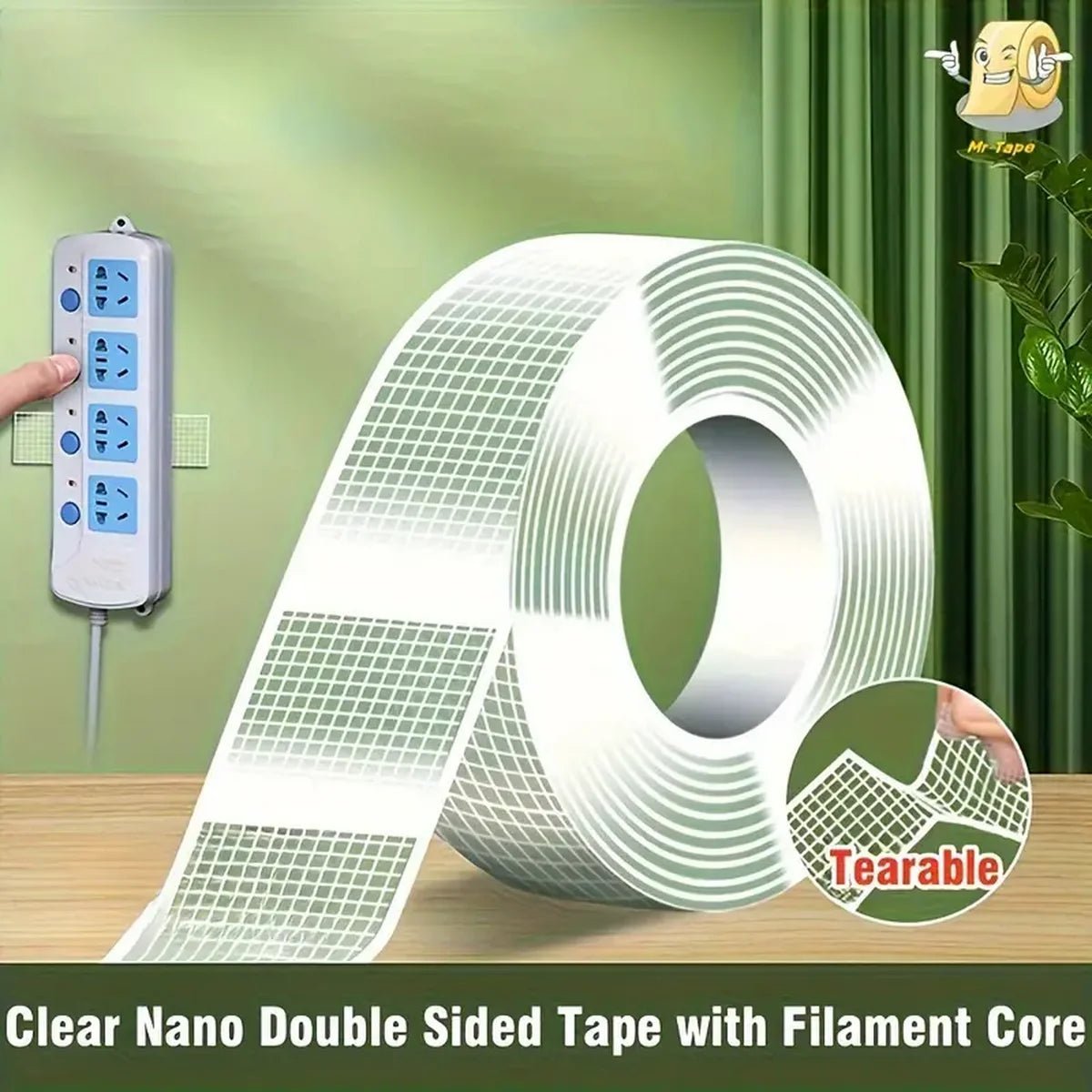 1pc Ultra-strong Double-sided Adhesive Nano Tape, Clear Removable Waterproof Extra Strong Sticky Strip, Heavy-duty Two Side Tape