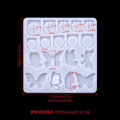 Christmas Tree, Skull, Butterfly & Flower Ring Silicone Mold – DIY Jewelry & Handmade Crafts