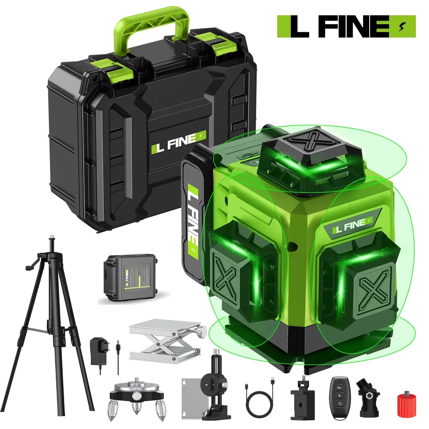 Lfine2/4D16 Lines 360°Self-leveling Laser Levels Optional tripod  And Vertical Professional Laser Level Tool