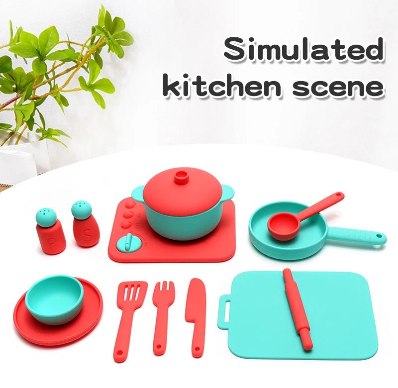 13PCS Silicone Kitchen Play Set – Pretend Cooking Toy for Kids