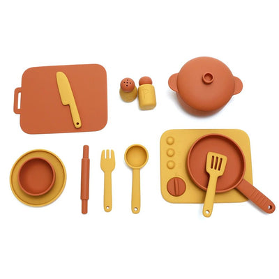 13PCS Silicone Kitchen Play Set – Pretend Cooking Toy for Kids