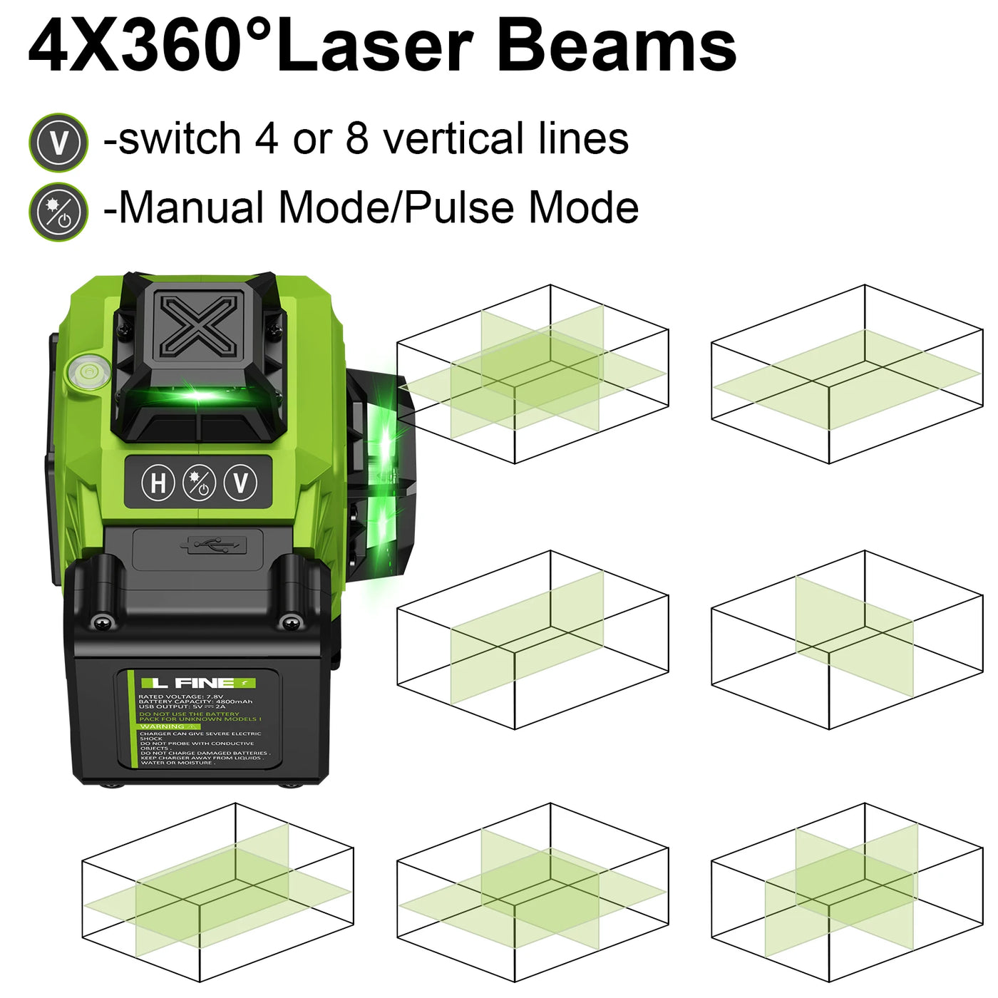 Lfine2/4D16 Lines 360°Self-leveling Laser Levels Optional tripod  And Vertical Professional Laser Level Tool