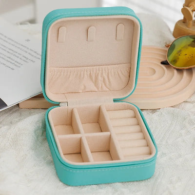 1 Pcs Portable Jewelry Storage Box Pink Home Travel Earrings Necklace Ring Jewelry Box Leather Woman Jewelry Display Box Gift