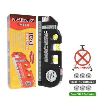 Laser Level Line Tool, Precision Multipurpose Laser Level with Optional Tripod, Adjustable Standard Cross Line Lase 2.5m/8ft