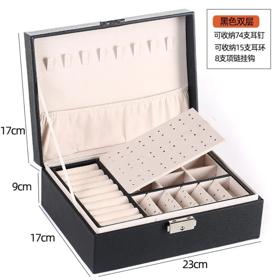 1 Pcs Portable Jewelry Storage Box Pink Home Travel Earrings Necklace Ring Jewelry Box Leather Woman Jewelry Display Box Gift