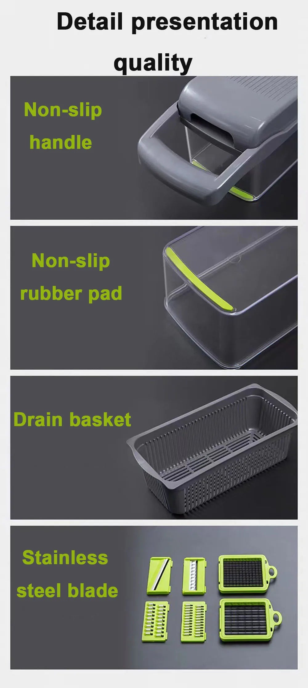 Vegetable Cutter Multifunctional Dicing Blades Slicer Shredder Fruit Peeler Potato Cheese Drain Grater Chopper Kitchen Tools