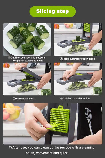 Vegetable Cutter Multifunctional Dicing Blades Slicer Shredder Fruit Peeler Potato Cheese Drain Grater Chopper Kitchen Tools