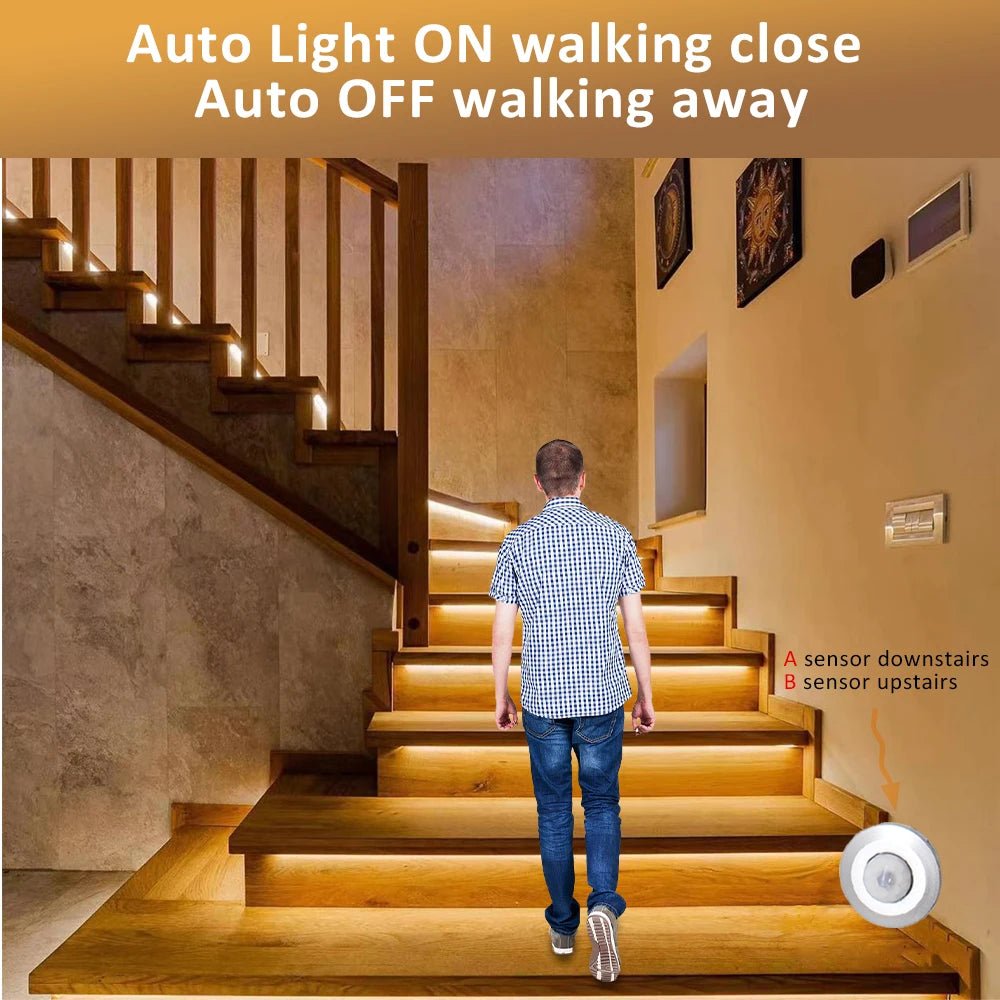 LED Motion Sensor Stair Light Strip Controller DC 12V 24V 32 Channels Smart PIR Night Light Single Corlor Control Flexible Tape