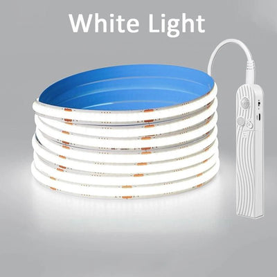 COB Motion Sensor LED Strip Light – 320 LEDs/m Battery Powered Lighting for Stairs, Bedroom & Closet