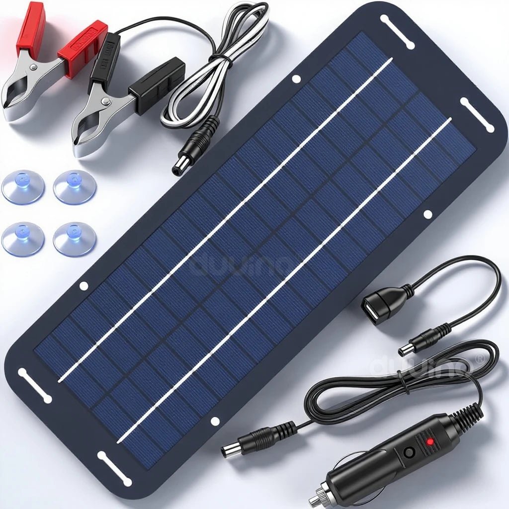 12V Solar Panel Kit IP65 Waterproof Solar Trickle Charger Portable Solar Powered Charger Kit High Efficiency Car Battery Charger