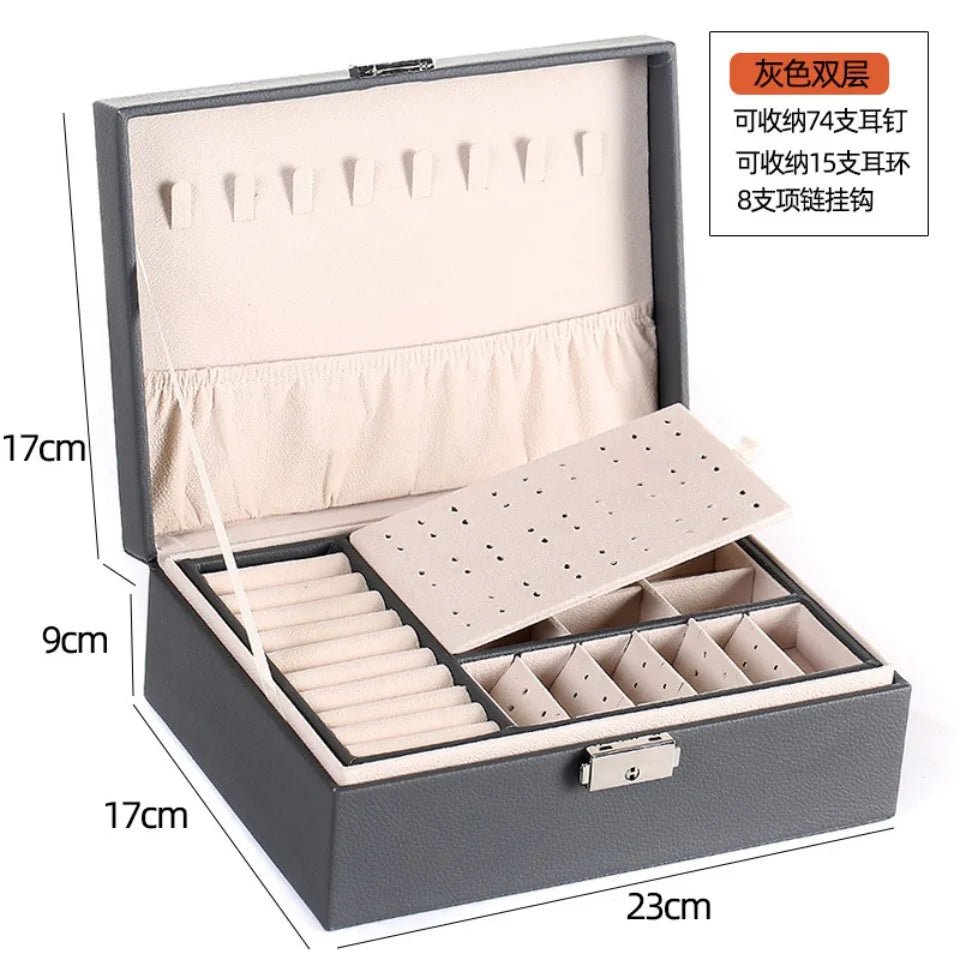 1 Pcs Portable Jewelry Storage Box Pink Home Travel Earrings Necklace Ring Jewelry Box Leather Woman Jewelry Display Box Gift