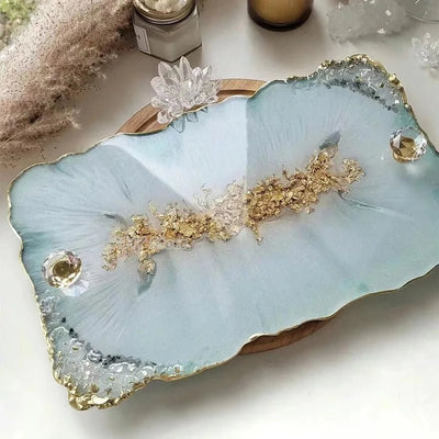 1/2pcs Large Rectangle Silicone Mold – DIY Epoxy Resin Tray for Fruit, Tea, Home Decor