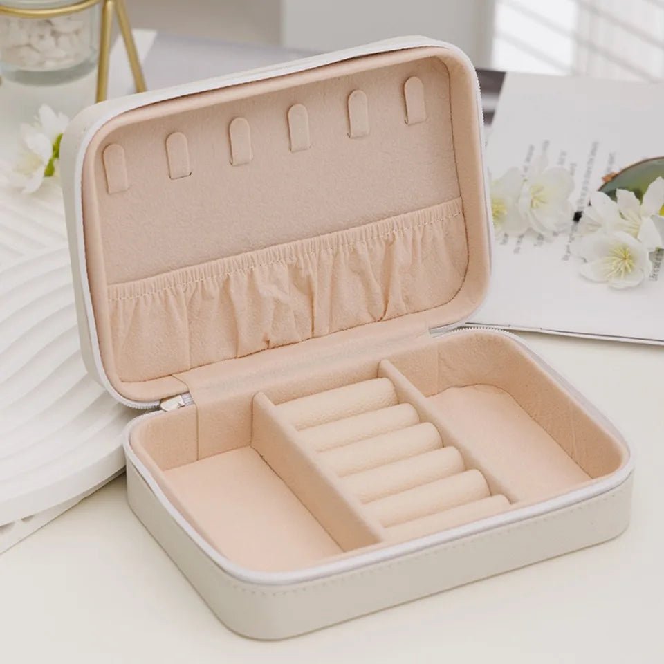 1 Pcs Portable Jewelry Storage Box Pink Home Travel Earrings Necklace Ring Jewelry Box Leather Woman Jewelry Display Box Gift