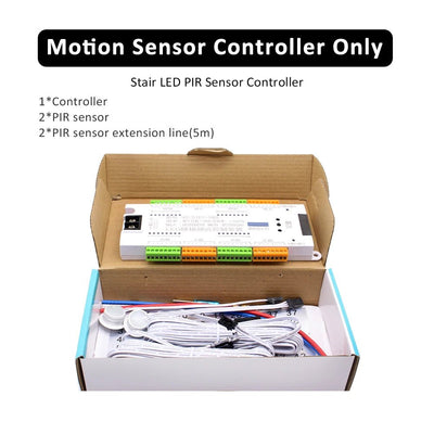 LED Motion Sensor Stair Light Strip Controller DC 12V 24V 32 Channels Smart PIR Night Light Single Corlor Control Flexible Tape