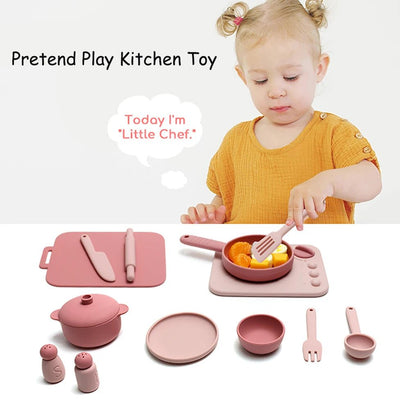 13PCS Silicone Kitchen Play Set – Pretend Cooking Toy for Kids
