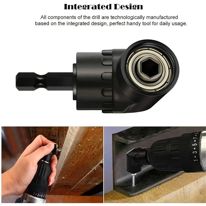 Flexible Drill Bit Extension Kit – 105° & 90° Right Angle Adapters, 1/4, 3/8, 1/2" Impact Socket Set