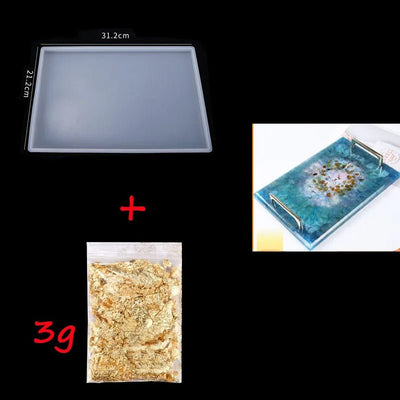 1/2pcs Large Rectangle Silicone Mold – DIY Epoxy Resin Tray for Fruit, Tea, Home Decor