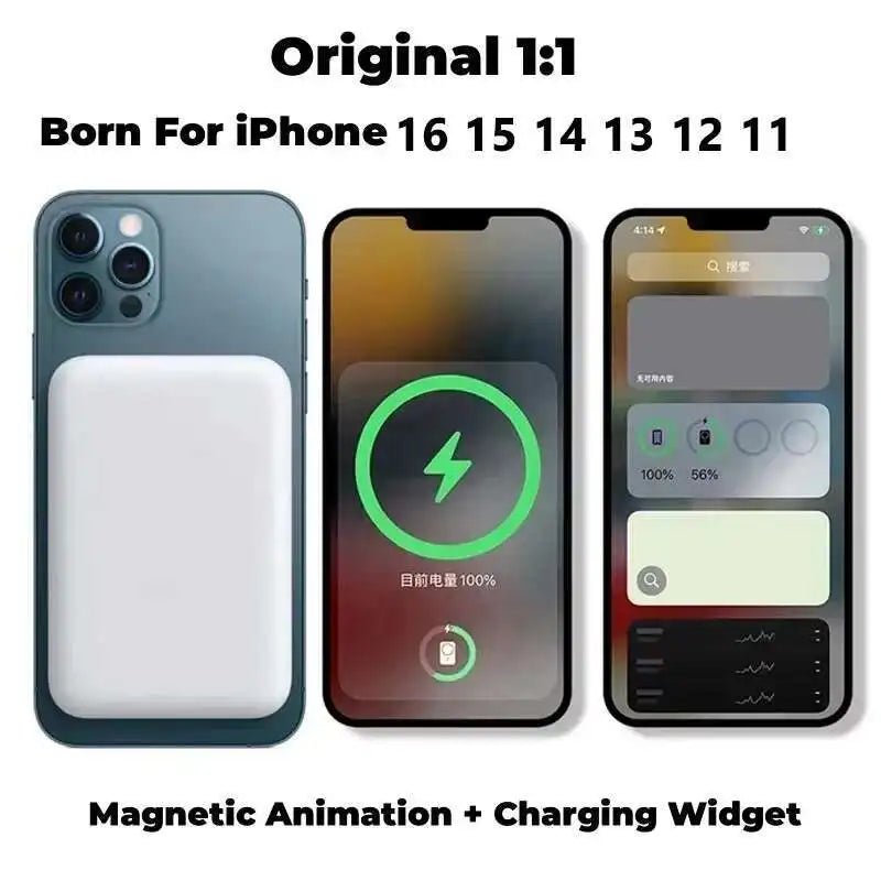 For Magsafe Power Bank 10000mAh Portable Auxiliary Spare External Magnetic Battery Pack Wireless Charger For Iphone 13 14 15 16