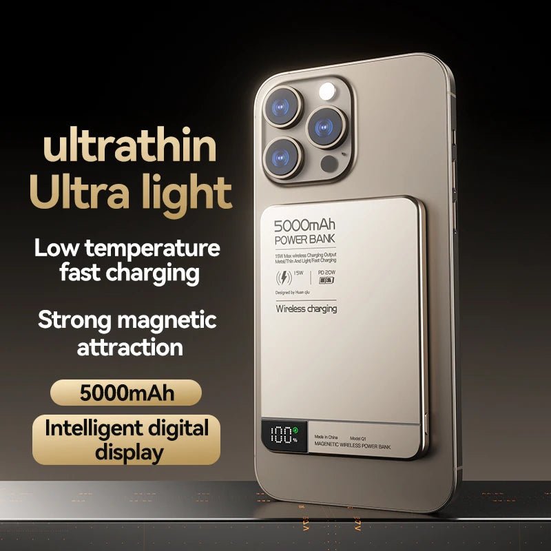 Travel Portable Wireless Magnetic Power Bank Fast Charging Ultra Capacity Digital External Battery PowerBank For Magsafe IPhone