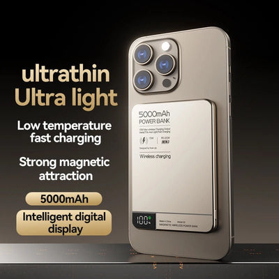 Travel Portable Wireless Magnetic Power Bank Fast Charging Ultra Capacity Digital External Battery PowerBank For Magsafe IPhone