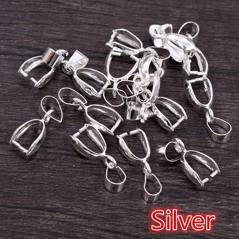 50pcs/lot 5x14mm 6x17mm 8x20mm 7 Colors Pendants Clasps Clips Bails Connectors Charm Beads Necklace Jewelry Making Findings