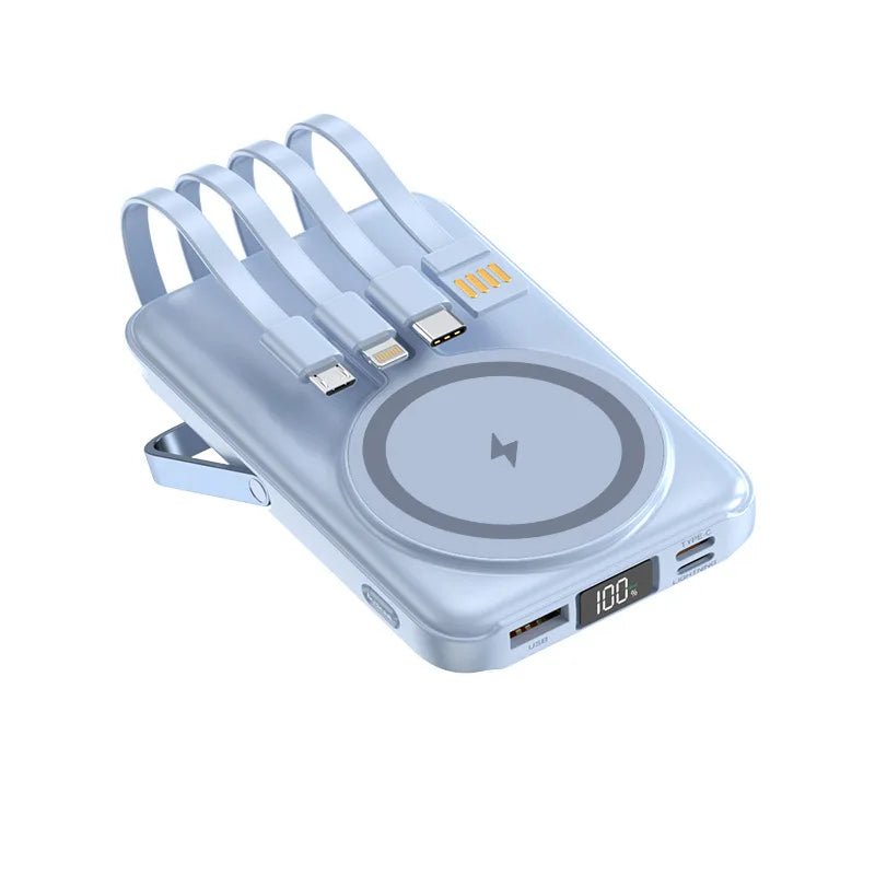 New 200000mAh Magnetic Wireless Power Bank with Phone Holder Portable Charger Fast Charging Battery for IPhone Magsafe PowerBank