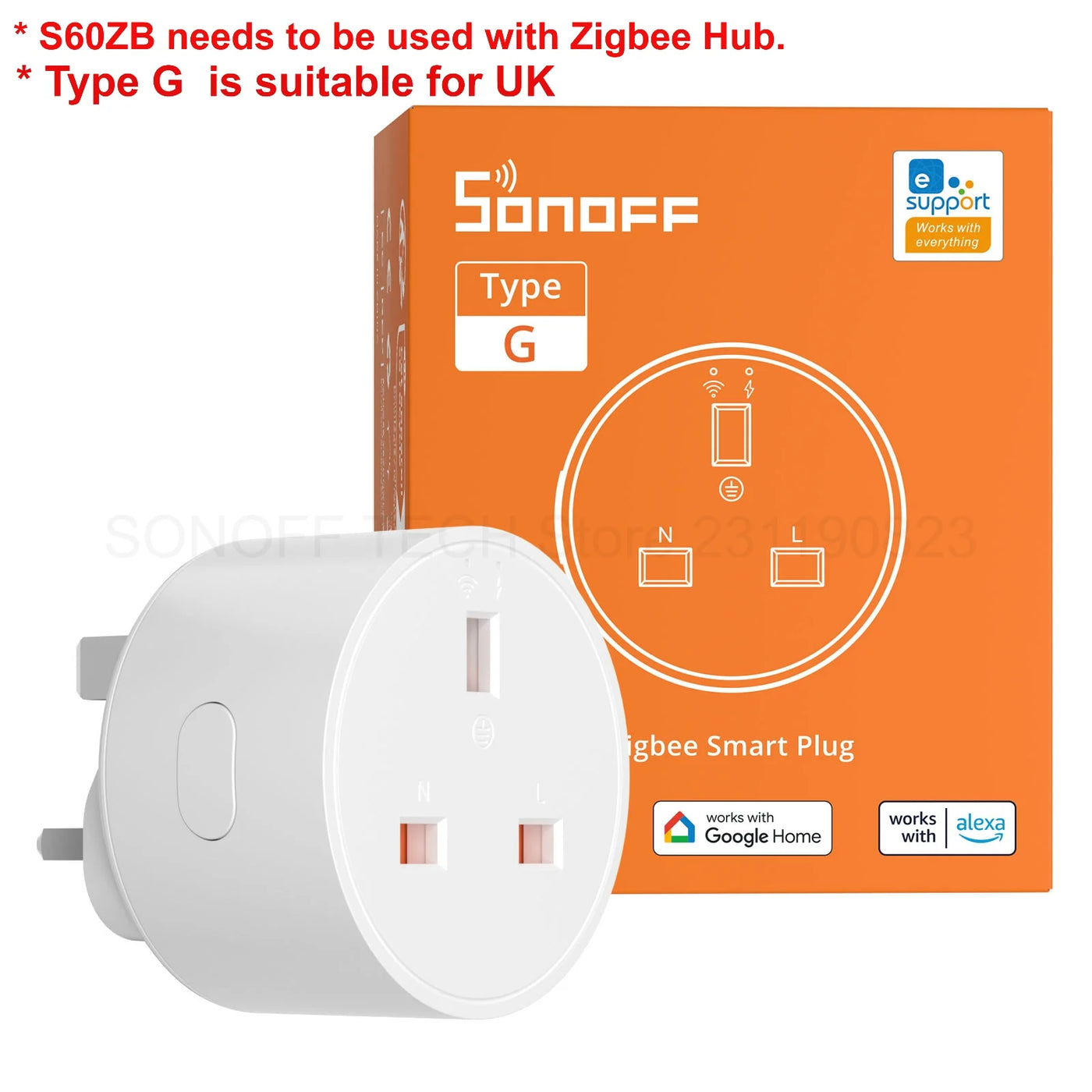 ONOFF S60ZB Zigbee Smart Plug – EU/UK with Energy Monitoring