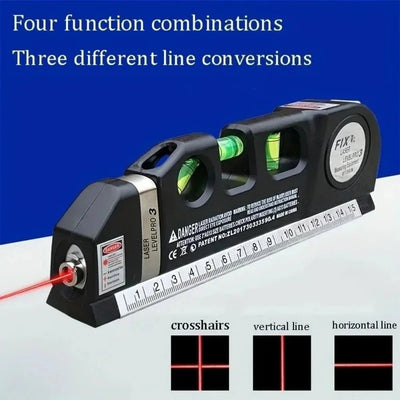 Multipurpose Laser Level Aligner 3 Line Modes Cross Vertical Horizontal Laser Measuring Distance Measurement Tool Anti-slip Grip