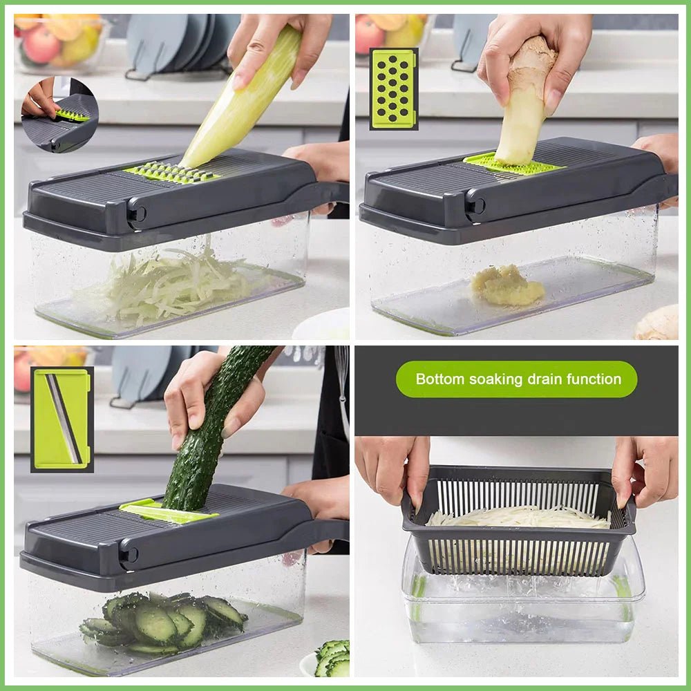 Vegetable Cutter Multifunctional Dicing Blades Slicer Shredder Fruit Peeler Potato Cheese Drain Grater Chopper Kitchen Tools