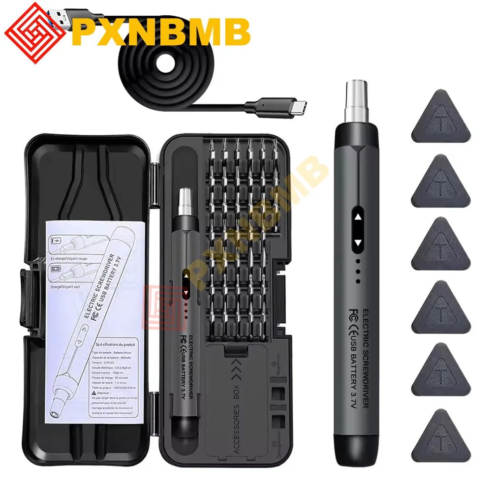 Rechargeable Type-C Electric Screwdriver Kit – Precision Cordless Power Tools for Cellphone & Computer Repairs