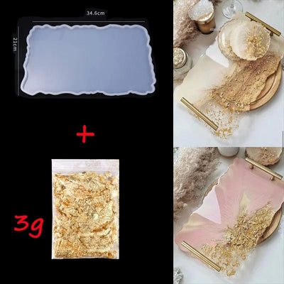 1/2pcs Large Rectangle Silicone Mold – DIY Epoxy Resin Tray for Fruit, Tea, Home Decor