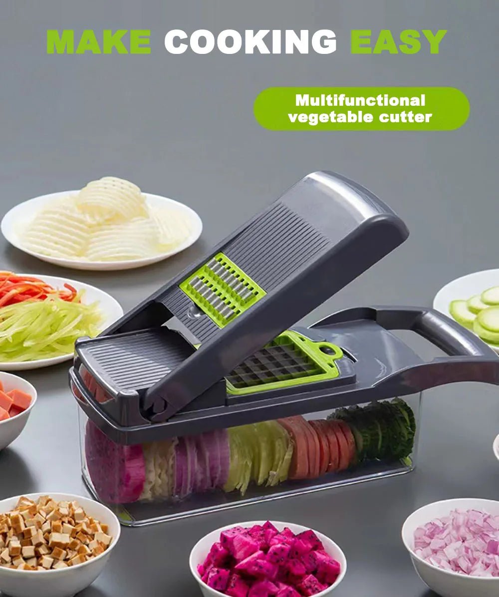 Vegetable Cutter Multifunctional Dicing Blades Slicer Shredder Fruit Peeler Potato Cheese Drain Grater Chopper Kitchen Tools