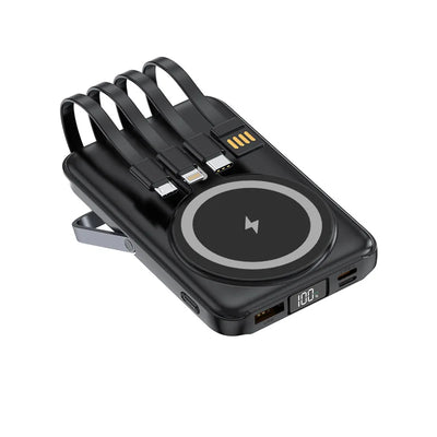 New 200000mAh Magnetic Wireless Power Bank with Phone Holder Portable Charger Fast Charging Battery for IPhone Magsafe PowerBank