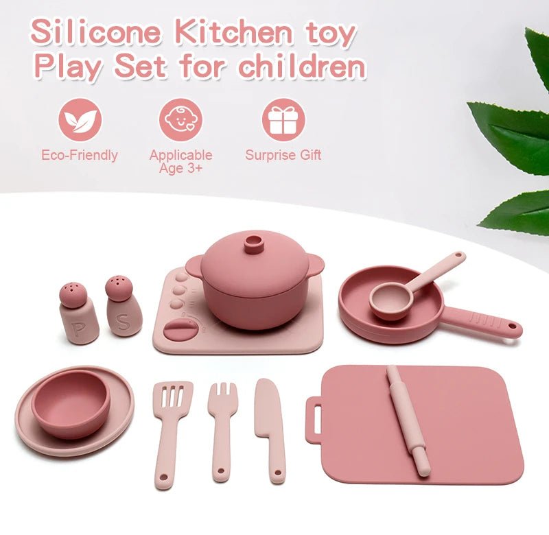 13PCS Silicone Kitchen Play Set – Pretend Cooking Toy for Kids