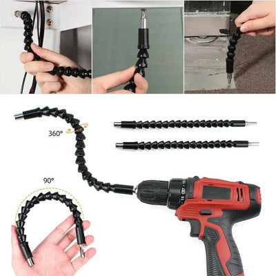 Bendable Drill Extension & Adapter Set – Hex Shank Bits with Universal Socket and Screwdriver Tools