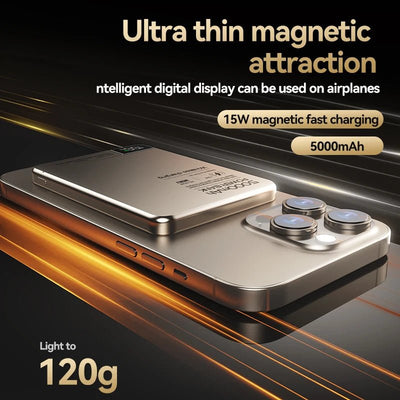Travel Portable Wireless Magnetic Power Bank Fast Charging Ultra Capacity Digital External Battery PowerBank For Magsafe IPhone