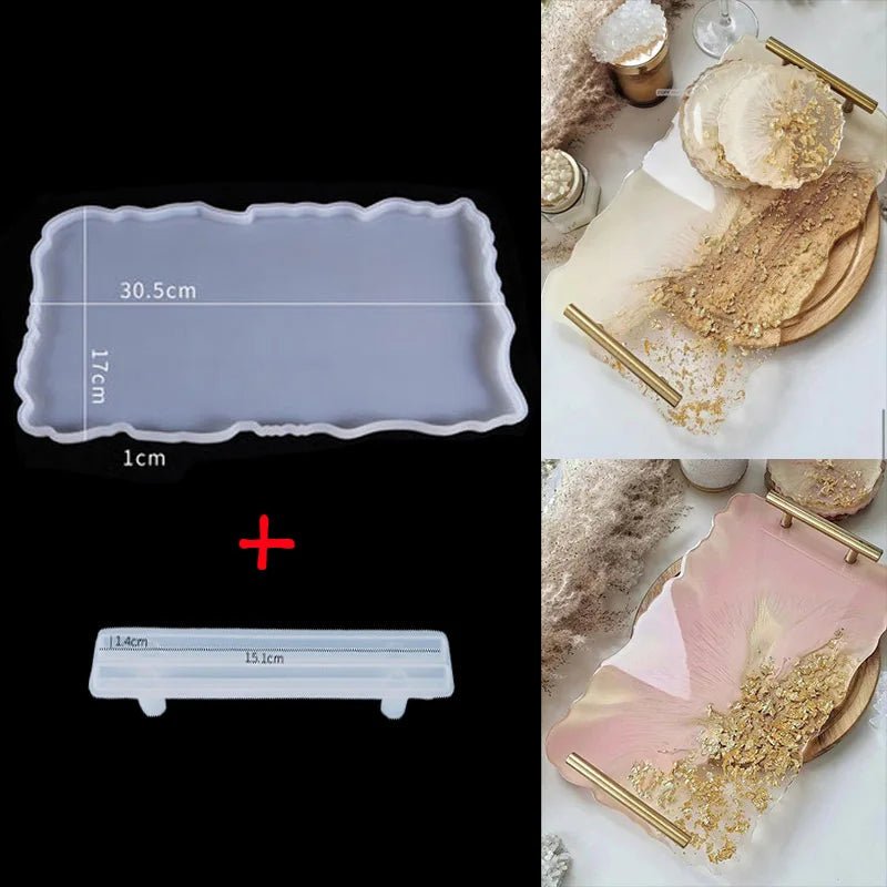 1/2pcs Large Rectangle Silicone Mold – DIY Epoxy Resin Tray for Fruit, Tea, Home Decor