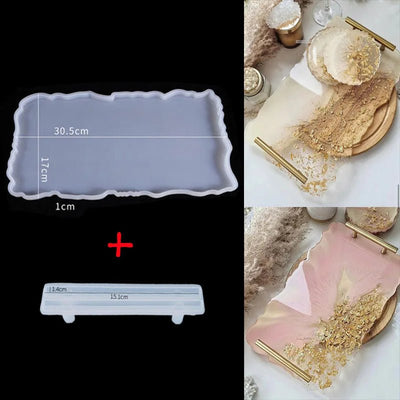 1/2pcs Large Rectangle Silicone Mold – DIY Epoxy Resin Tray for Fruit, Tea, Home Decor