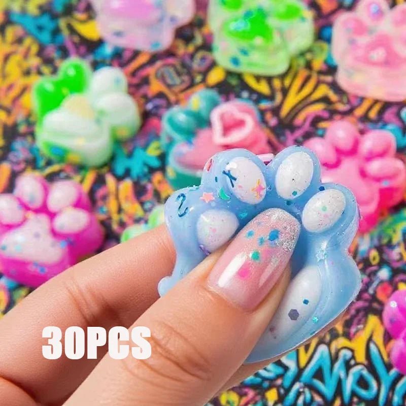 10PCS Mini Cat Claw Plush Toys – Fun Stress Relief Party Favors